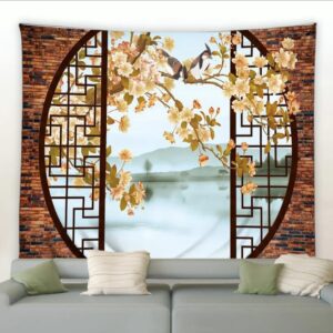 Toile Murale Porte Chinoise Automne